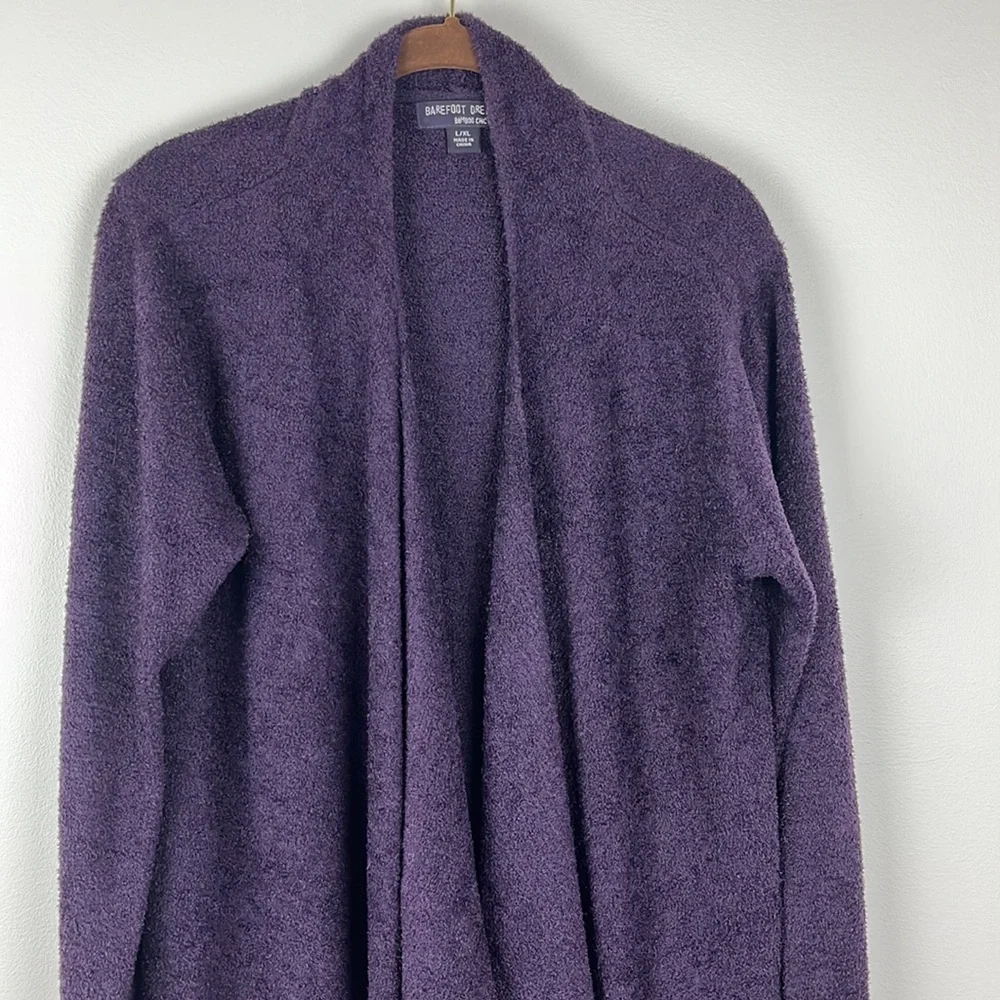 Barefoot Dreams women’s Bamboo Chic Lite cardigan in purple. Size L/XL - Picture 11 of 11